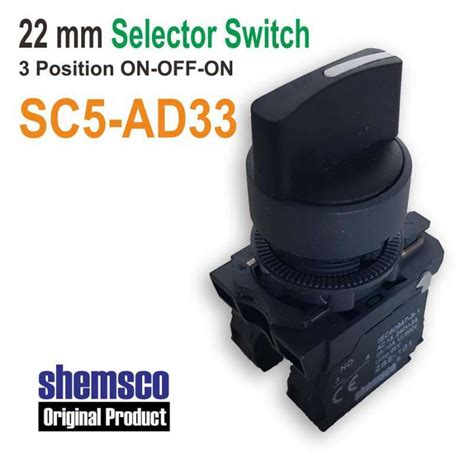 Jual Selector Switch 22mm 3 Posisi Shemsco XB5 AD33 On Off On Di Seller