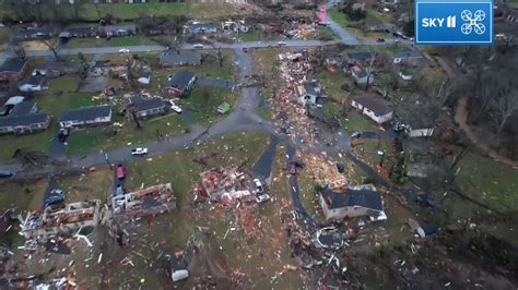 Us Tornadoes Drone Footage Reveals Trail Of Destruction Itv News