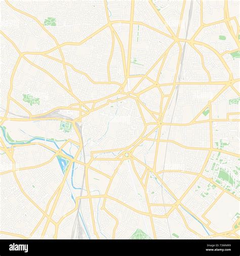 printable map  dijon france  main  secondary roads  larger railways  map