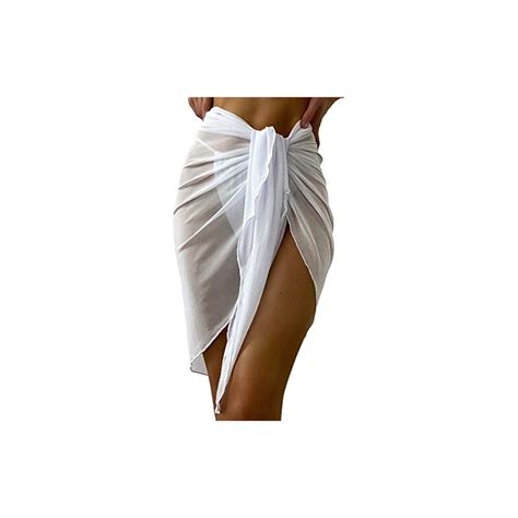 Seoilty Donne Pura Wrap Nodo Vita Gonne Coprire Gonna Spiaggia Wrap Bikini Involucri Lucidi
