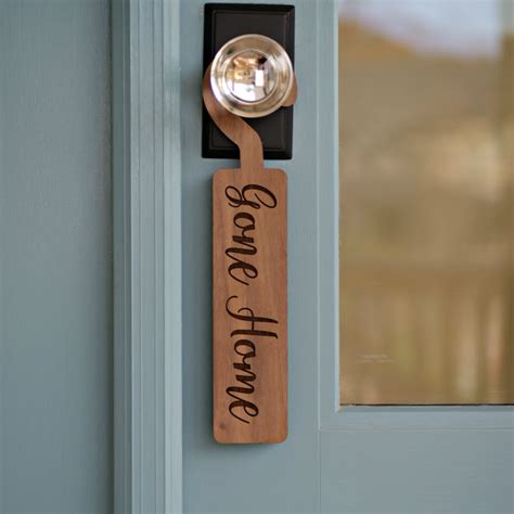 In Session Gone Home Sign Hanger Walnut Mad Tree Woodcrafts®