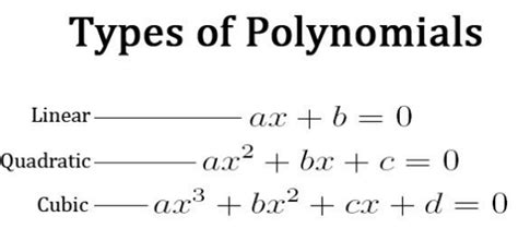 Algebraic Equations Types And Examples