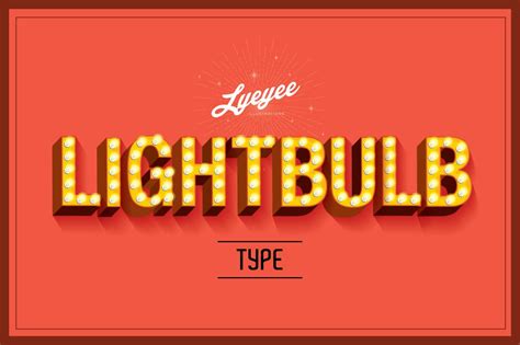 Lightbulb Typography Vector Illustrations Creative Market