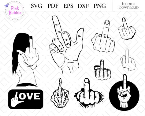 Middle Finger Svg Finger Svg Fuck You Svg Fuck Off Svg Fuck Svg Hand Sign Svg Skeleton