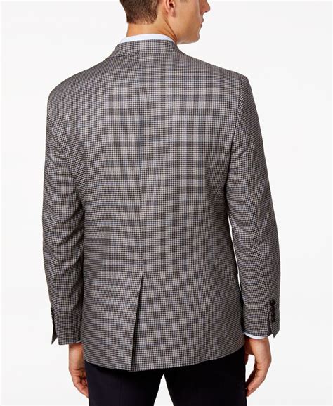 Lauren Ralph Lauren Mens Classic Fit Gray Blue And Brown Herringbone