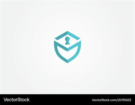 Shield Lock Security Logo Royalty Free Vector Image