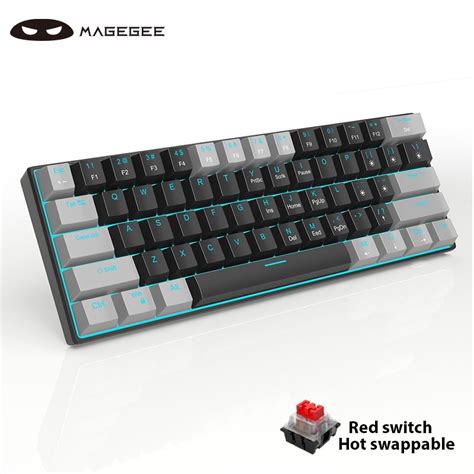 Apply Free ShippingMageGee Mini 60 Mechanical Gaming Keyboard 61Keys Hot Swappable Wired