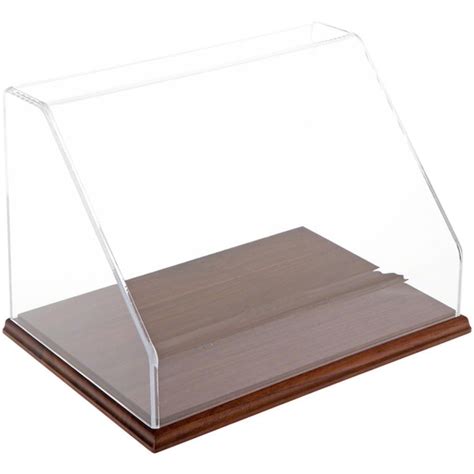 Plymor Clear Acrylic Slanted Front Display Case With Hardwood Base 12