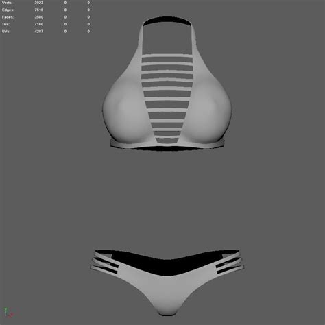 3D Model Black Bikini Swimsuit VR AR Low Poly CGTrader