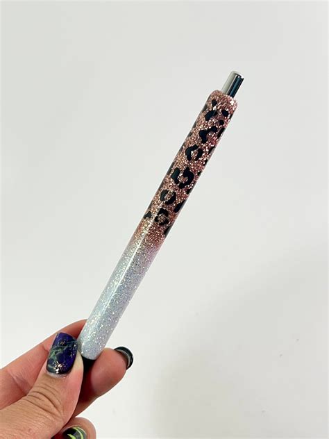 Ombre Leopard Print Glitter Custom Pen Glitter Pens Customized Pens