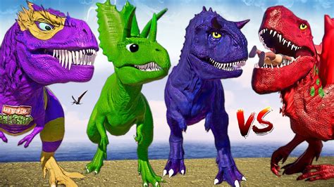 Spider Man Alien Baryonyx Vs Malusaurus Carnotaurus T REX Dinosaurs