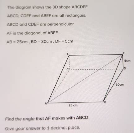 Solved The Diagram Shows The D Shape Abcdef Abcd Cdef And Abef Are