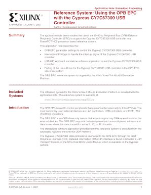 Fillable Online Xilinx XAPP925 Reference System Using The OPB EPC