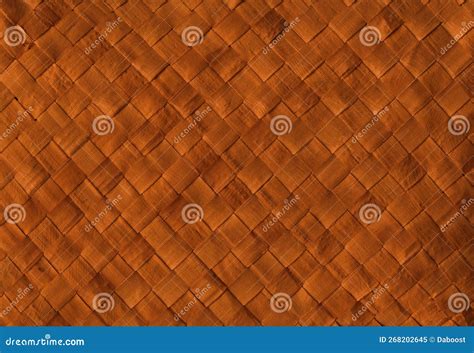 Brown Woven Bamboo Mat Texture Horizontal Background Stock