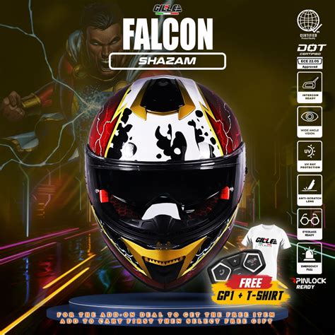 Gille Helmet 883 Falcon Shazam Motorcycle Helmets Full Face Dual Visor