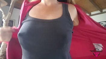 Nippleringlover Horny Milf Decorating Small Boobs With Extreme Stretched Nipple Piercings With