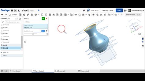 Onshape Loft Tutorial Vase Youtube