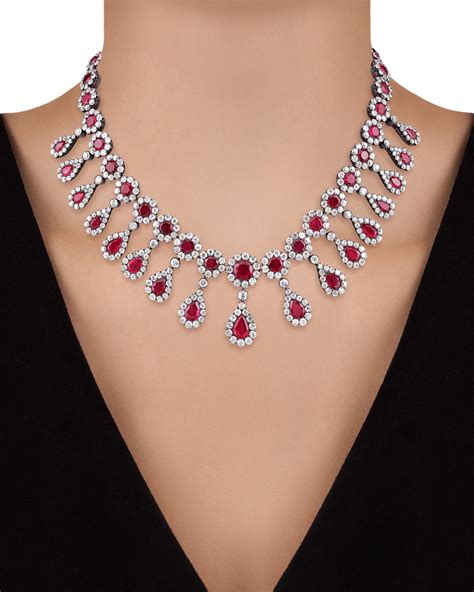 Antique Burma Ruby And Diamond Necklace For Sale At 1stdibs Ruby