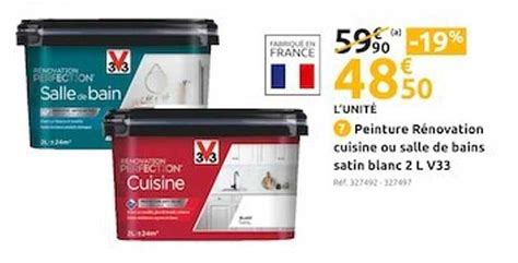 Promo Peinture R Novation Cuisine Ou Salle De Bains Satin Blanc L V