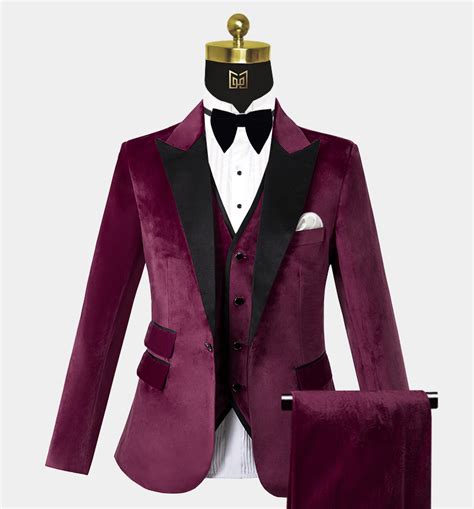 Burgundy Velvet Tuxedo Suit Gentlemans Guru