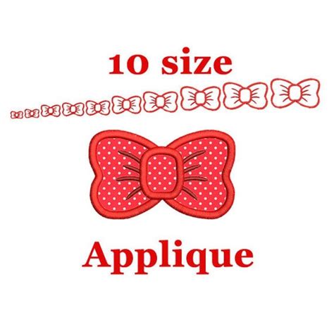 Bow Applique Design Machine Embroidery Design Bow Embroidery Etsy