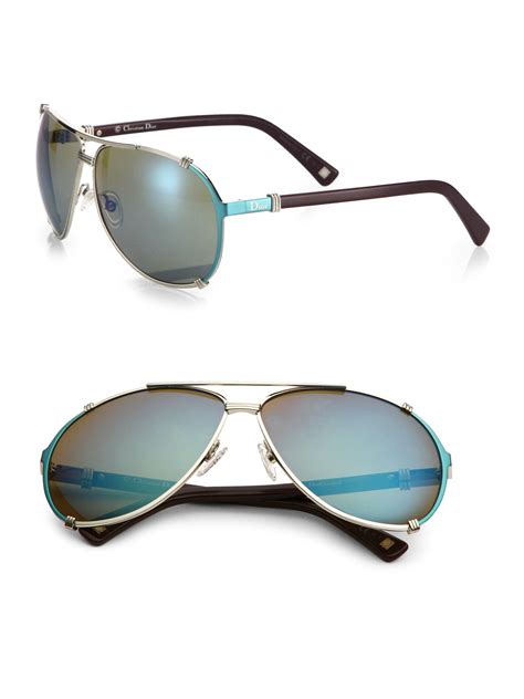 Dior Chicago 63mm Aviator Sunglasses in Metallic | Lyst