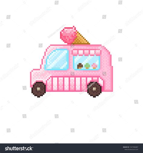 Ice Cream Truck Pixel Art Ice Stock Vector Royalty Free