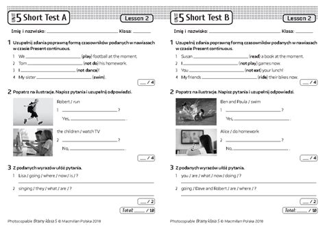 Brainy Short Tests Unit Lesson Imi I Nazwisko Klasa Imi I