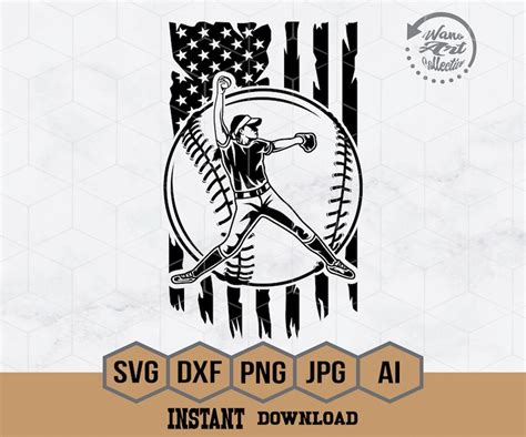 Us Softball Svg Softball Player Svg Pitcher Stencil Etsy