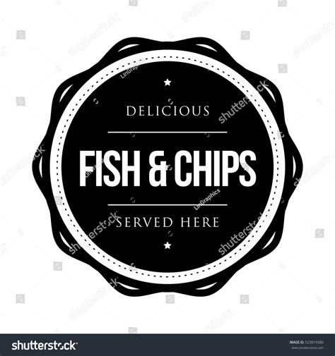 Fish Chips Vintage Stamp Stock Vector (Royalty Free) 523874380 ...