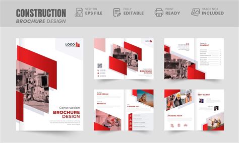 construction brochure design premium vector