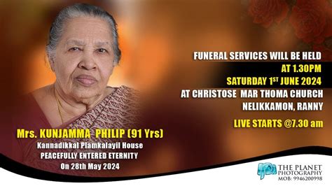 Funeral Service Of Kunjamma Philip 91 Kannadikkal Plamkalayil 01