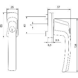 Maco Fenstergriff Harmony Sperrzylinder Vk X Mm Alu Champagne