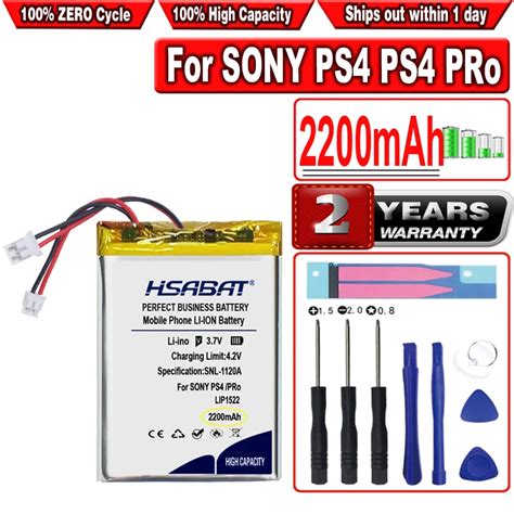 Hsabat Mah Lip Battery For Sony Ps Ps Pro Slim Dualshock V