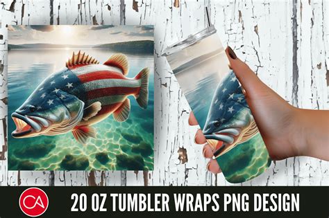 D Bass Fish Patriotic Oz Tumbler Png Graphic By Craft Fair