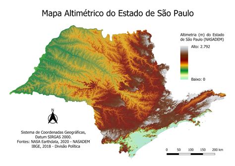 Qual A Altitude De São Paulo - Mapa Altimétrico do Estado de São Paulo