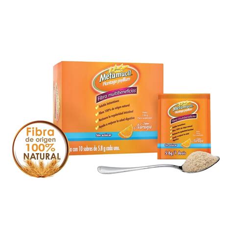 Fibra Natural Metamucil Sabor Naranja Sobres Walmart