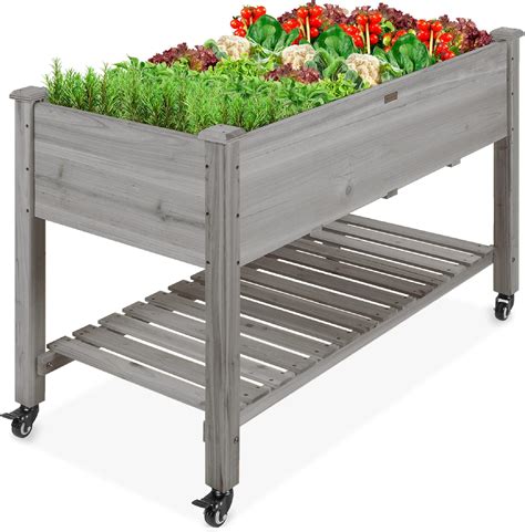 Amazon Best Choice Products Raised Garden Bed 48x24x32 Inch Mobile