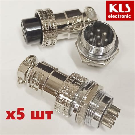 5 комплекта. Авиационный разъем. Комплект GX 20 штекер + гнездо 7 ...