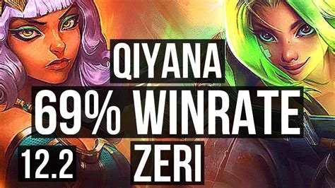 QIYANA Vs ZERI MID 69 Winrate Rank 12 Qiyana KR Challenger 12