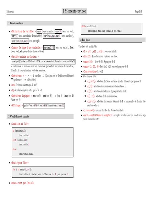 Memento Python Pdf Polynôme Matrice Mathématiques