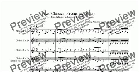 2 Classical Favourites For Clarinet Quartet Volume Five Buy Pdf