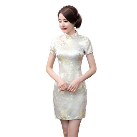 Hochschlitz Satin Cheongsam Kleid für Frauen chinesisch traditionell