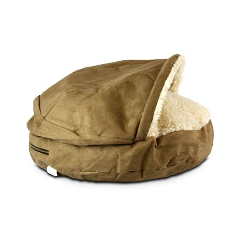 Snoozer Luxury Orthopedic Cozy Cave Pet Bed In Camel And Cream Petco