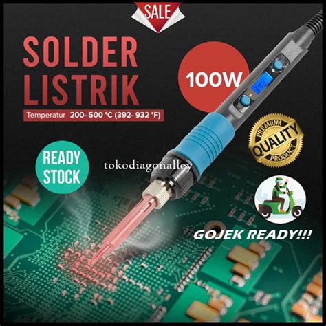 Jual Solder 100 Watt Solder Listrik Digital LCD Adjustable Temperature