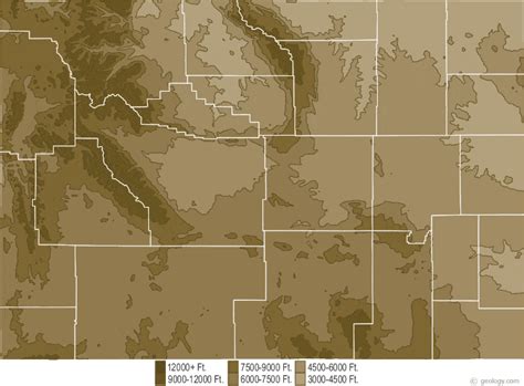 Topographic Map Of Wyoming - Carolina Map