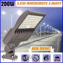 Led Parking Lot Lights W Commercial Shoebox Street Pole Light With