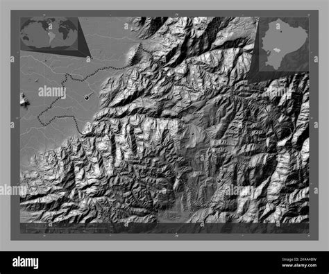 Canar Province Of Ecuador Bilevel Elevation Map With Lakes And Rivers