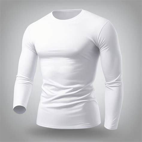 Camiseta Blanca De Manga Larga Foto Premium