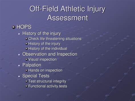 Injury Evaluation Process Ppt Download